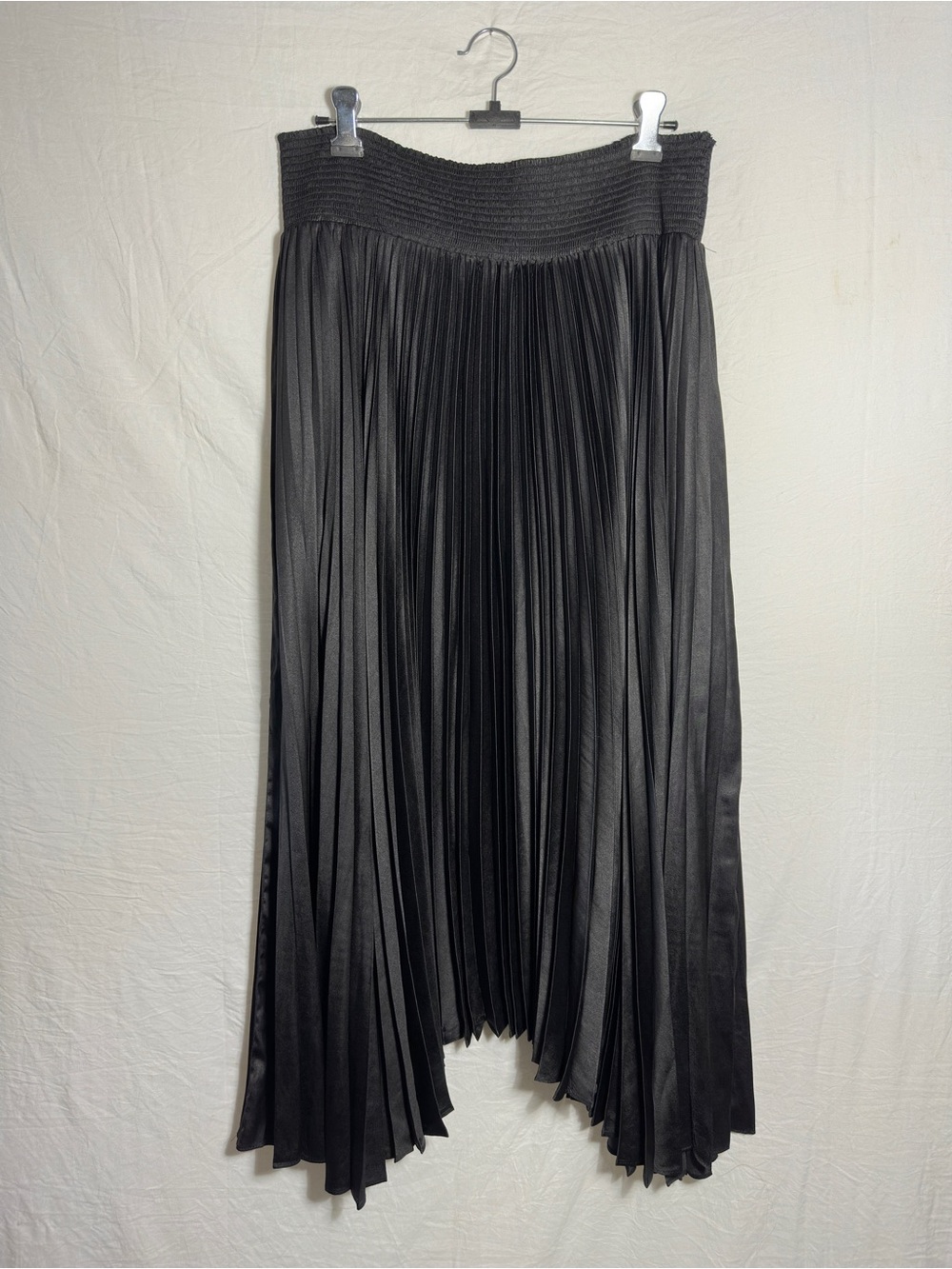 Black Pleated Midi Skirt